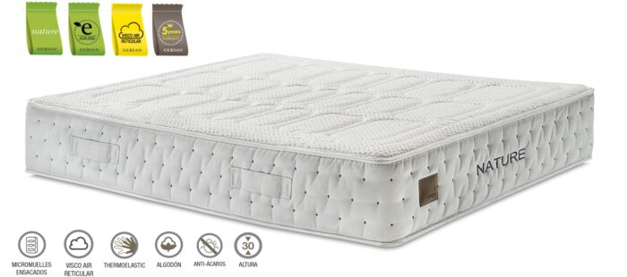 Colchón muelles ensacados Nature. Detalle características.