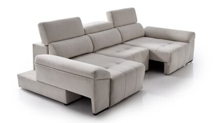 Sofá extensible Coktel con los laterales extendidos en forma de U