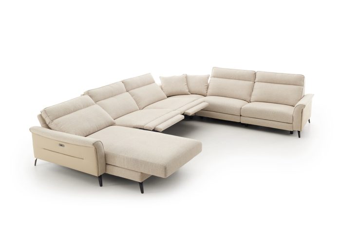 SOÁ BOSCO CHAISELONGUE DESLIZANTE MODULOS RELAX Sofá Bosco Relax con motor sistema cardio y chaiselongue deslizante con motor. Botonera con cargador USB