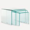 Set de mesas nido en cristal transparente